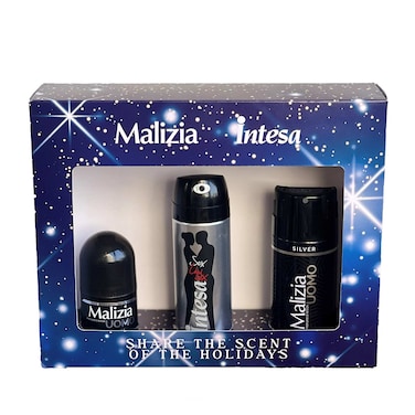 Intesa Deodorant For Men Silver 125ML +Malizia Roll On And Deodorant