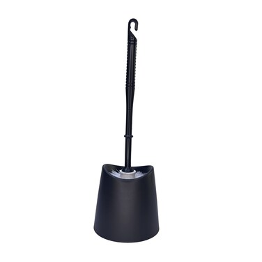 Toilet Brush Set Oval Dark Grey