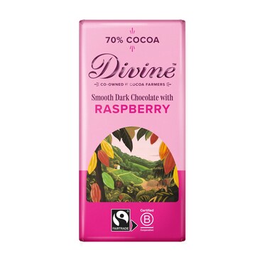 Divine Dark Choc And Raspb 70% 90GR
