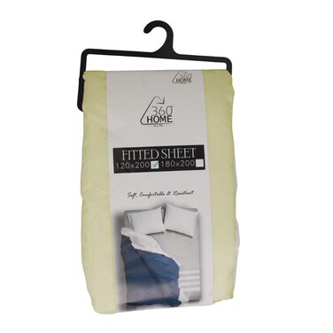 360 Home Fitted Sheet Single Beige