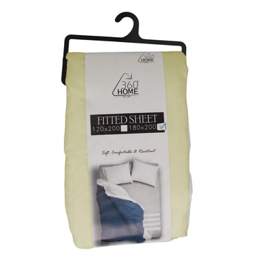 360 Home Fitted Sheet Double Beige