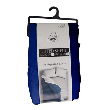 360 Home Fitted Sheet Double  Navy
