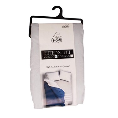 360 Home Fitted Sheet Single White