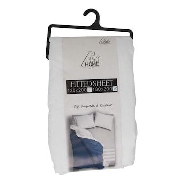 360 Home Fitted Sheet Double White