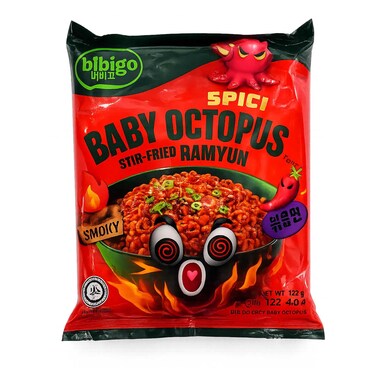 Bibigo Noodles Octops Smoke And Spicy 122GR