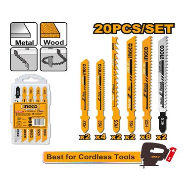 Ingco Jig Saw Blade Set 20 Pieces