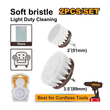 Ingco Soft Bristle Brush Set 2 Pieces