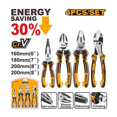 Ingco Pliers Set 4 Pieces