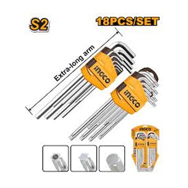 Ingco Hex Key And Torx Key 18 Pieces