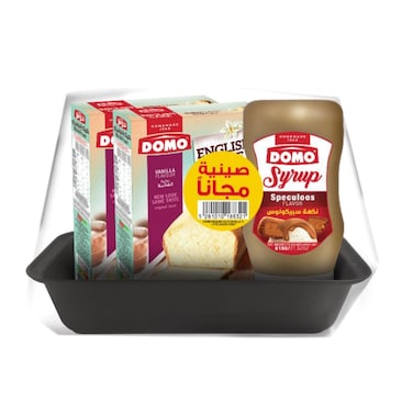 Domo English Cake 454G X 2 With Syrup And Tray