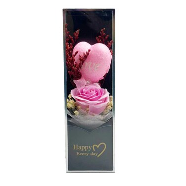 Pink And Red Heart And Flowers Beauty