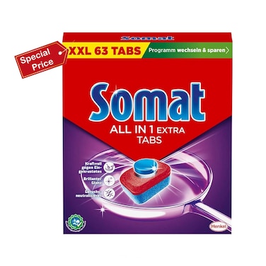 Somat Auto Dishwashing Regular 63 Tablets 1KG Special Price