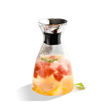 Glass Stainless Steel Decanter 1.5L
