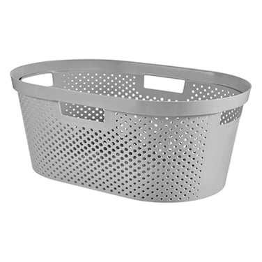 Pastic Grey Laundry Basket 40L