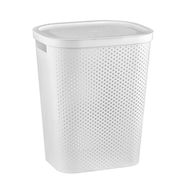 Plastic White Laundry Basket 40L