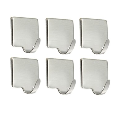 Square Small Stainless Steel Hook 6 Pieces