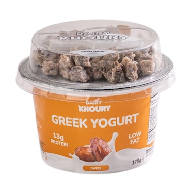 Dairy Khoury Greek Yogurt Dates Low Fat 175 GR