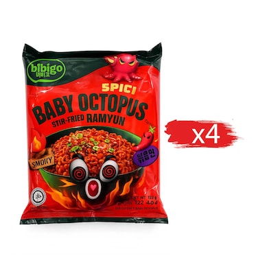 Bibigo Noodles Octops Smoke And Spicy 122GRX4