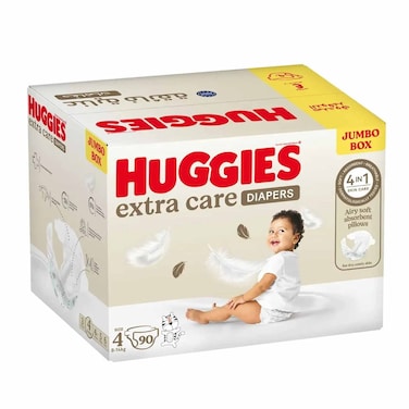 Huggies Extra Care S4 Jumbo 8-14KG 90 Diapers
