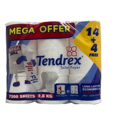 Tendrex Toilet Roll 14+4 Free