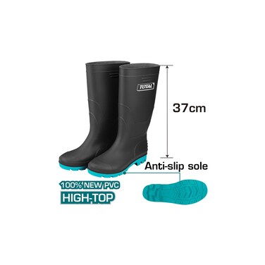 Total Rain Boots Black Size 42