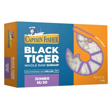 Captain Fisher Black Tiger Shrimps 16/20 1KG