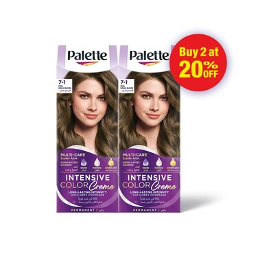 Palette Intensive Hair Color Cream With Liquid Keratin 7-1 Cool Middle Blonde 50MLX2