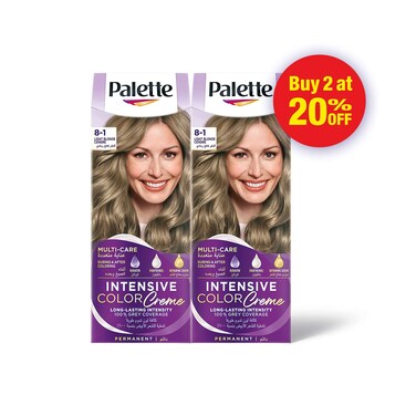 Palette Intensive Hair Color Cream With Liquid Keratin 8-1 Light blonde cendre 50MLX2