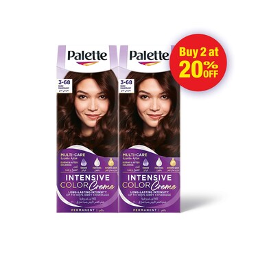 Palette Intensive Hair Color Cream With Liquid Keratin 3-68 Dark  50MLX2