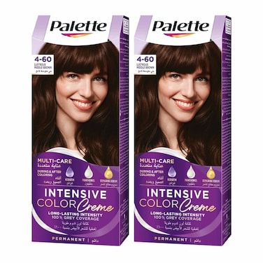 Palette Intensive Hair Color Cream With Liquid Keratin 4-60 Lustrous middle brown 50MLX2