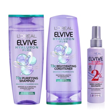 Elvive Shampoo Hyaluron 400ML+Leave In +Conditioner