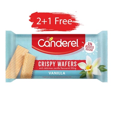 Canderel Wafer Vanilla No Added Sugar 45G 2+1 Free