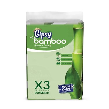 Gipsy Bamboo Facial Tissue 300'Sx3