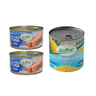 Bellvie Tuna In Water 185GRX2 + Corn 340GR