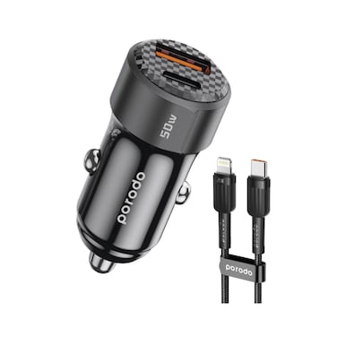 Porodo 50W Dual Port Car Charger