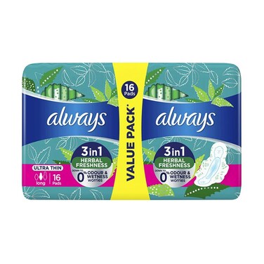 Always Ultra Thin Long Aloe Vera 16 Sheets