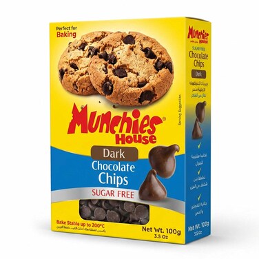 Munchies Dark Chocolate Chips Sugar Free 100GR