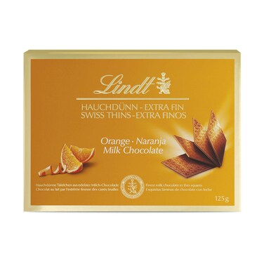 Lindt Swiss Thins Orange 125GR