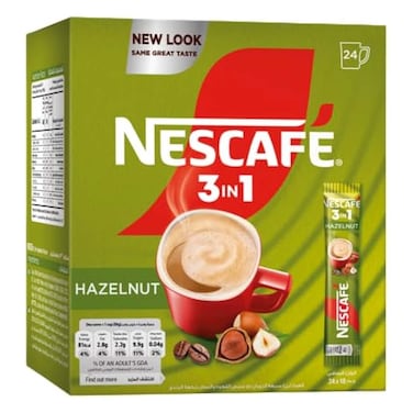 Nescafe 3 In 1 Stick Hazelnt 18GRX24