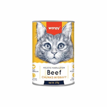 Wanpy Cat Chunks Gravy Beef 375GR