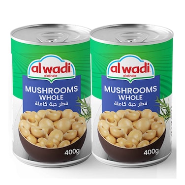 Al Wadi Al Akhdar Whole Mushrooms 400GRX2 Special Price