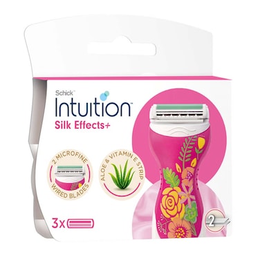 Schick Silk Effects+ Plus Razor Handle With 2 Refill 3 Count