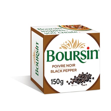 Boursin High Fat Soft Black Pepper Cheese 150g