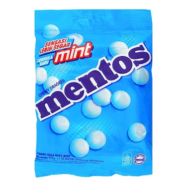 Mentos Mint Chewy Dragees Candy Pouch 135g