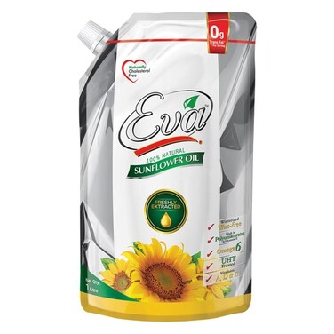 Eva 100% Natural Sunflower Oil Standing Pouch 1 lt