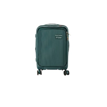 FLO Kazan Expandable Hard Polypropylene Luggage Trolley Green 20Inch