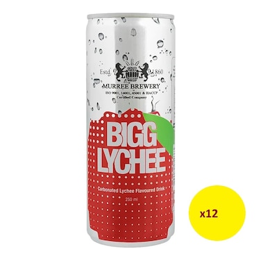 Murree Brewery Bigg Lychee Can 250 ml (Pack of 12)