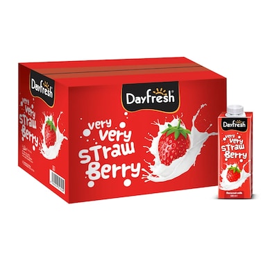 Dayfresh Strawberry Flavored Milk 225 ml (Pack of 12)