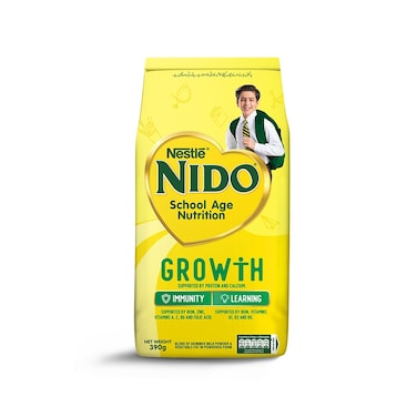 Nestle Nido Forti Grow Blend of Skimmed Milk &amp; Vegetable Fat In Powdered Foam 390 gr