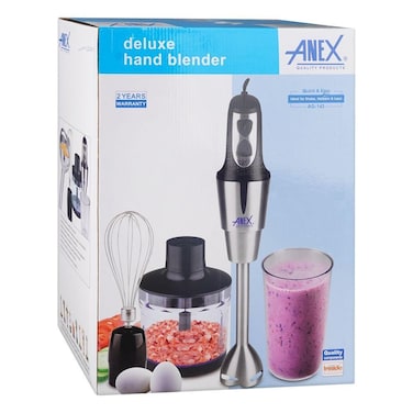 Anex Hand Blender with Egg Beater AG-130 Black